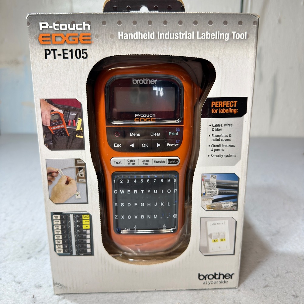 Brother Labeling Tool Industrial PT-E105 Orange P-touch EDGE Handheld New In Box